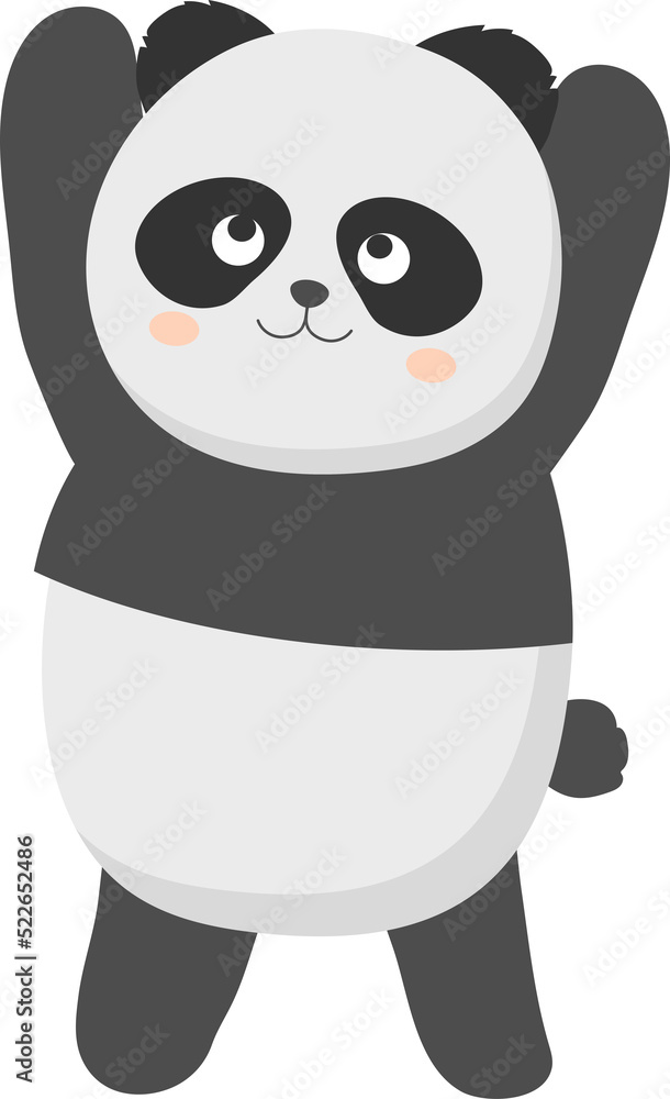 Naklejka premium Panda in party illustration