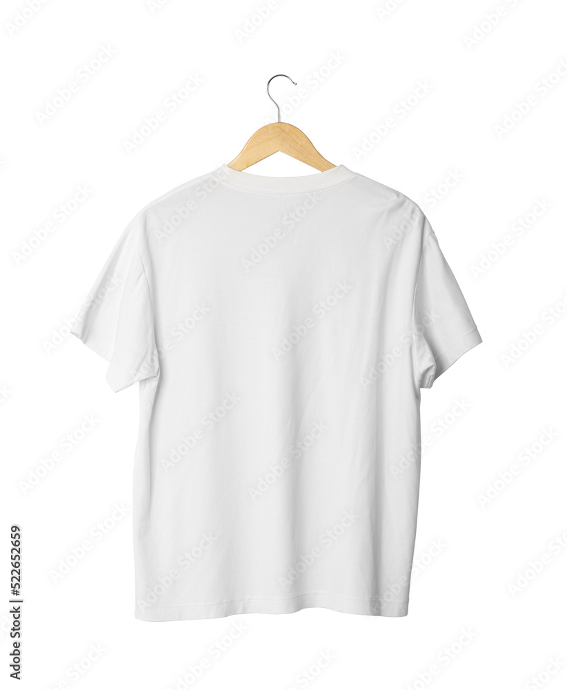 White T shirt mockup hanging, Png file. White T shirt mockup hanging, Png file.