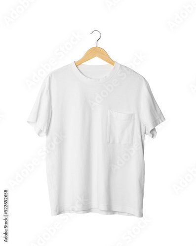 White T shirt mockup hanging, Png file.