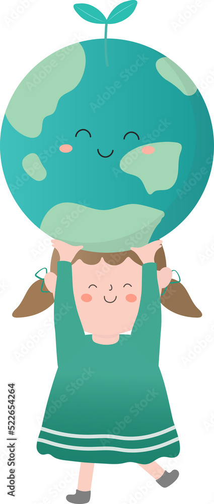Girl and earth environmental nature Girl and earth environmental nature