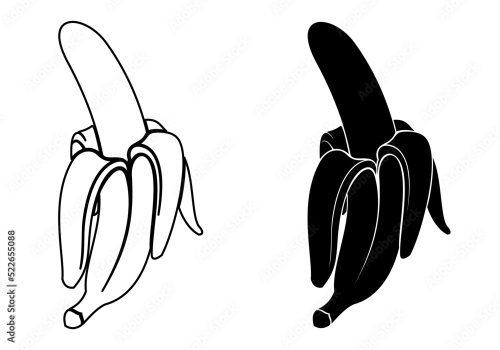 silhouette banana black and white illustration silhouette banana black and white illustration