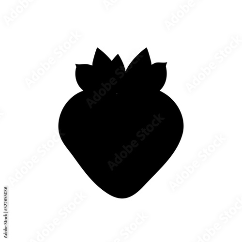 strawberry fruit silhouette - vector symbol