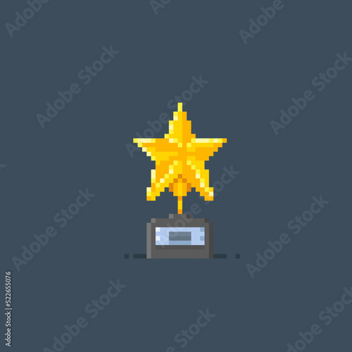 star trophy in pixel art style