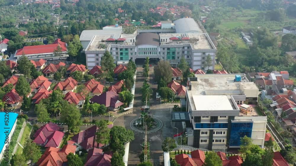 large university campus surrounded by Indonesian homes in Bandung at