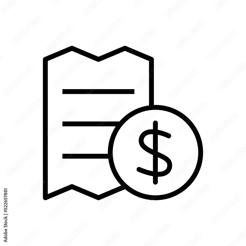 Shopping bill icon vector graphic illustration Shopping bill icon vector graphic illustration