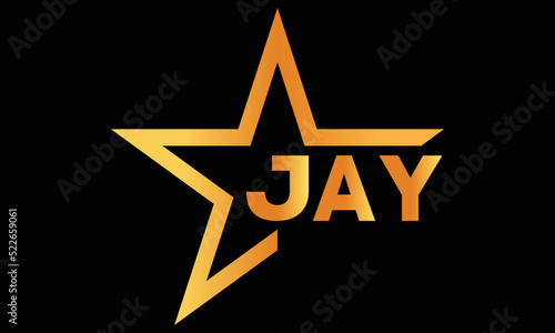 JAY golden luxury star icon three letter logo design vector template. royal logo | luxury logo | jewelry logo | premium logo | iconic logo | Victoria logo |	