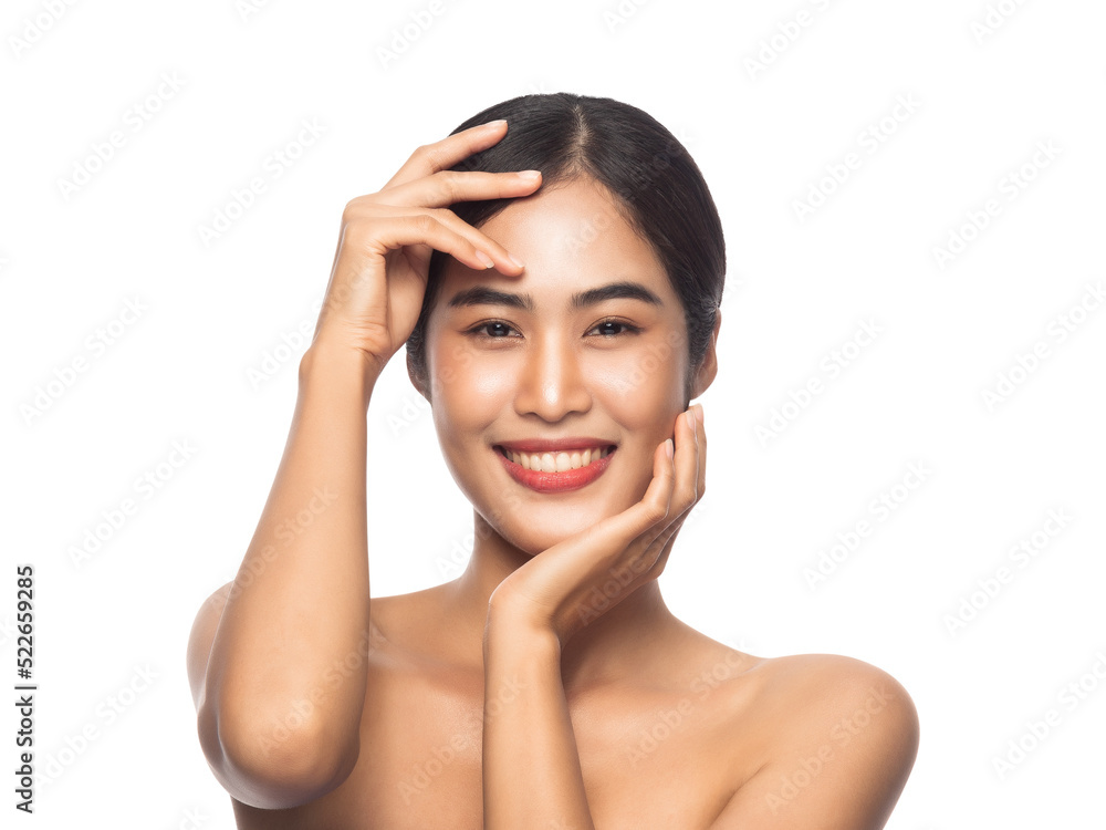 Beautiful Young Asian woman with clean fresh skin. Beauty concept. Png file. Beautiful Young Asian woman with clean fresh skin. Beauty concept. Png file.