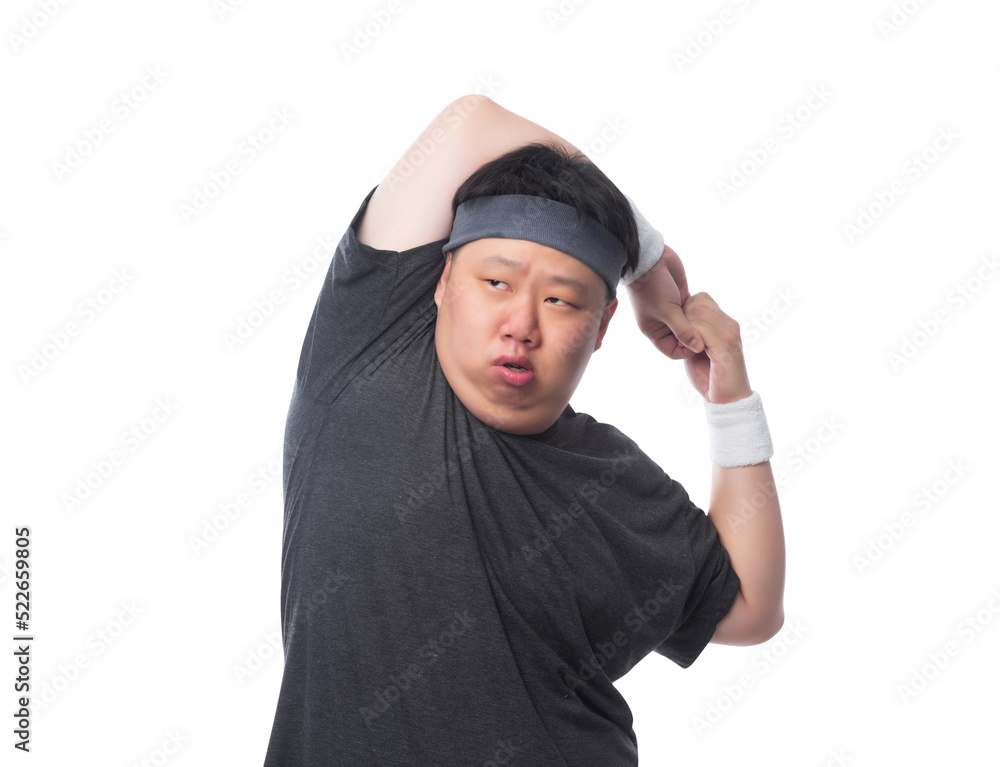 Young asian fat sport man, Png file. Young asian fat sport man, Png file.