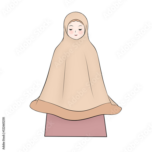 cute muslim girl praying photo