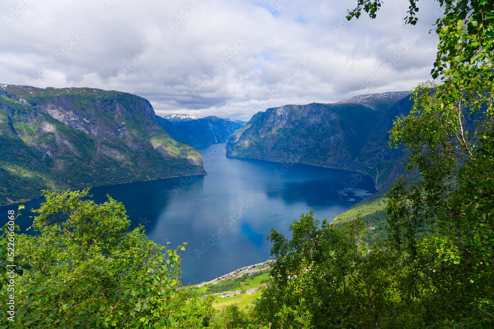 Norway beautiful fjord bay extra wide panorama