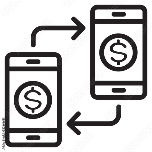 Transfer payment , Mobile Payment outline icon.