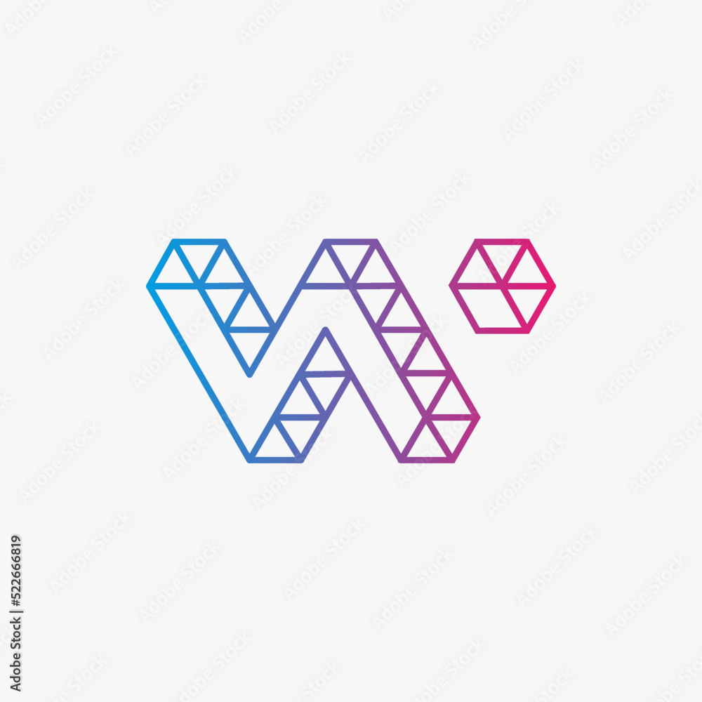Geometric and playful letter W wire frame logo. A modern and attractive logo. Suitable for any company. Geometric and playful letter W wire frame logo. A modern and attractive logo. Suitable for any company.