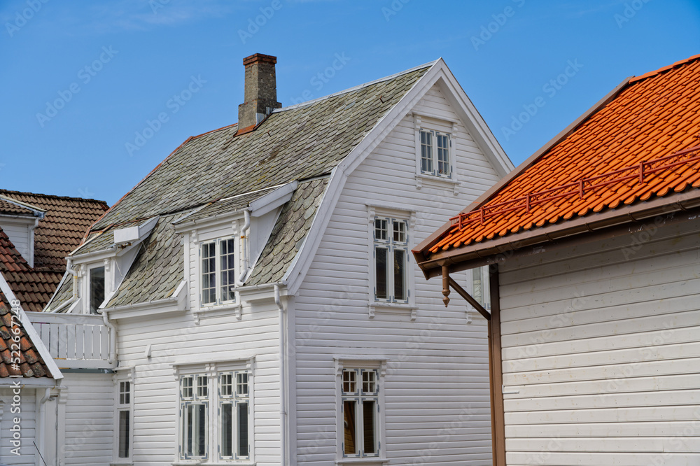 House detail in Egersund Norway historical Europe