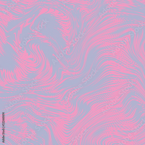 Warped lines colorful vector background. Contemporary creative template with wavy stripes. Curly stripes fantasy cute texture. Candy colors. Pink and blue wallpaper. Illustration photo