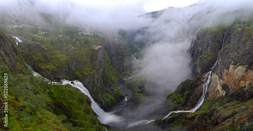 V  ringfossen highest waterfall iconic scenery from Norway panorama view