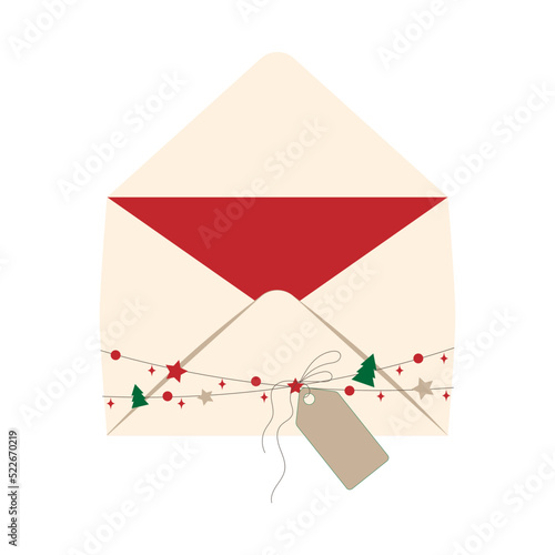 Christmas greting envelope vector illustration photo