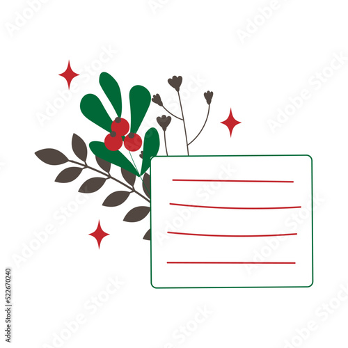 Christmas greting envelope vector illustration photo