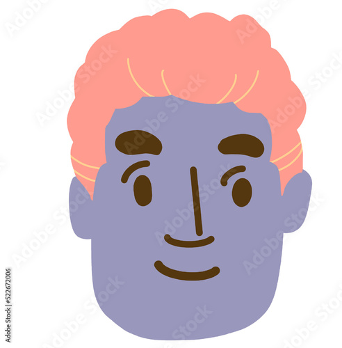 happy smile confidence face head icon nonbinary people illustartion hand drawing cartoon photo