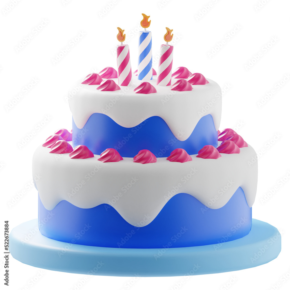 birthday cake 3d illustration birthday cake 3d illustration