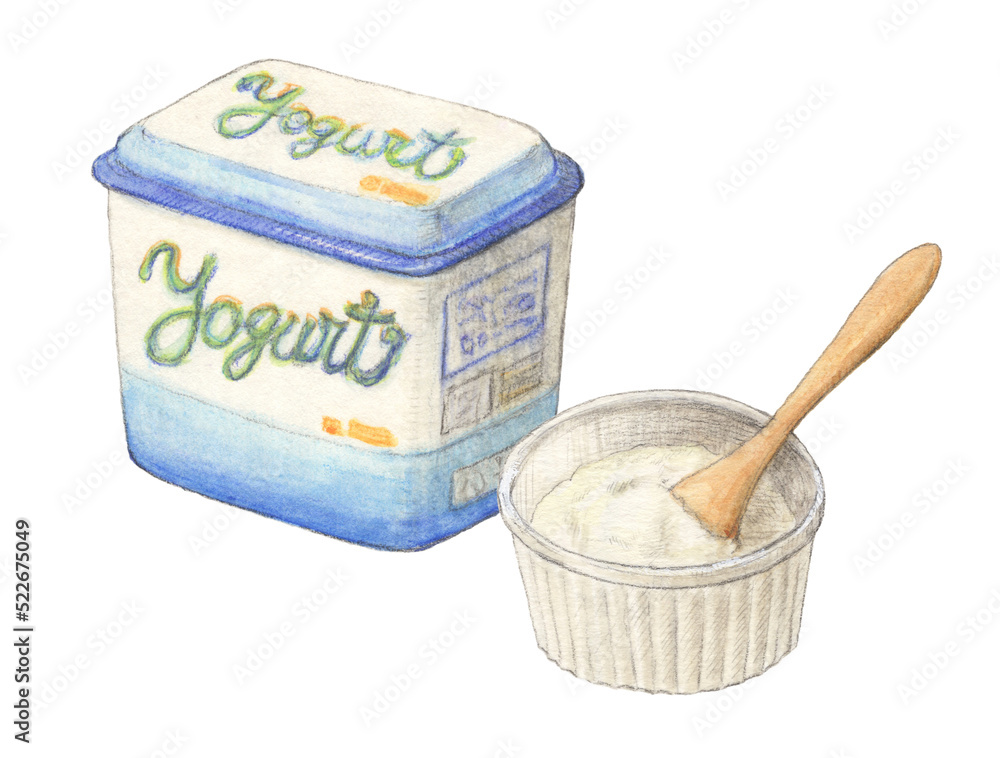 ヨーグルト 水彩色鉛筆イラスト Stock Illustration Adobe Stock ヨーグルト 水彩色鉛筆イラスト Stock Illustration Adobe Stock