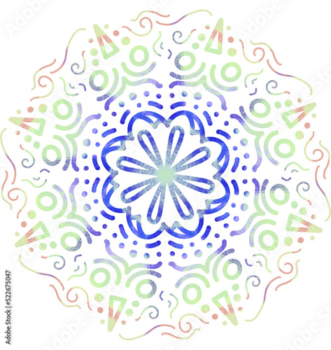 Mandala pattern ornament hand drawing illustration symmetrical meditation art