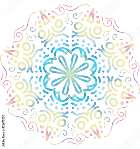 Mandala pattern ornament hand drawing illustration symmetrical meditation art