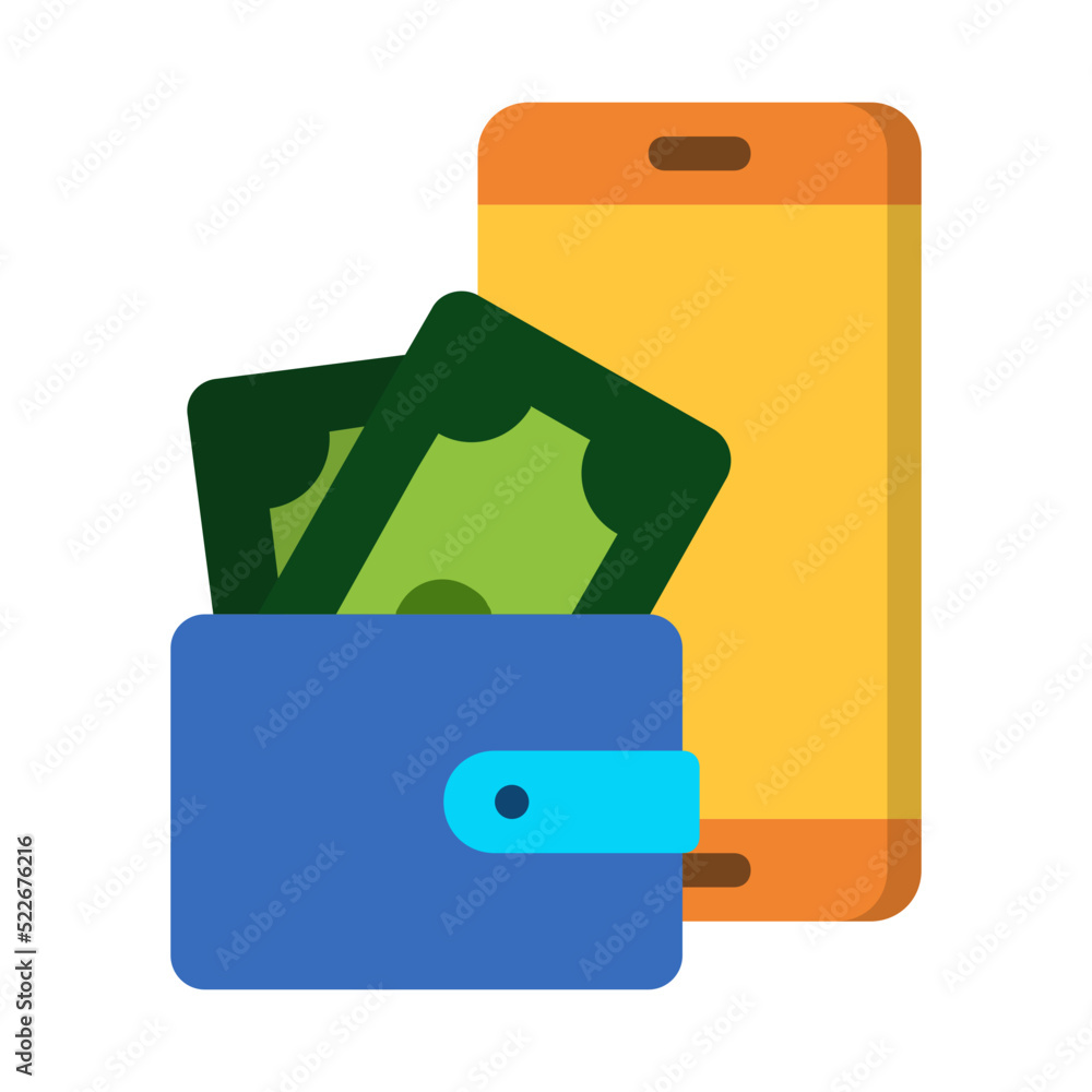 E-wallet , Mobile Payment flat icon. E-wallet , Mobile Payment flat icon.