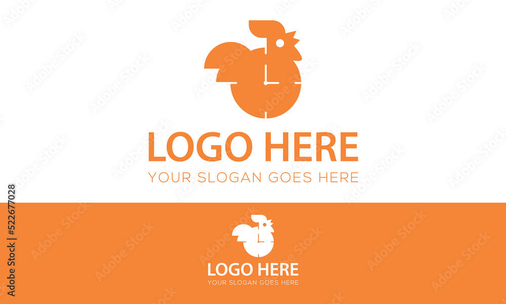 Red Time Chicken Logo Design Red Time Chicken Logo Design