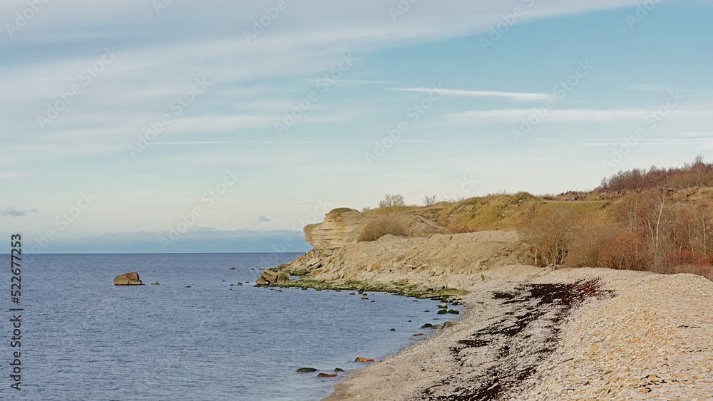 Cliffs along the Baltic sea coast of Parki peninsula, Paldiski, Estonia