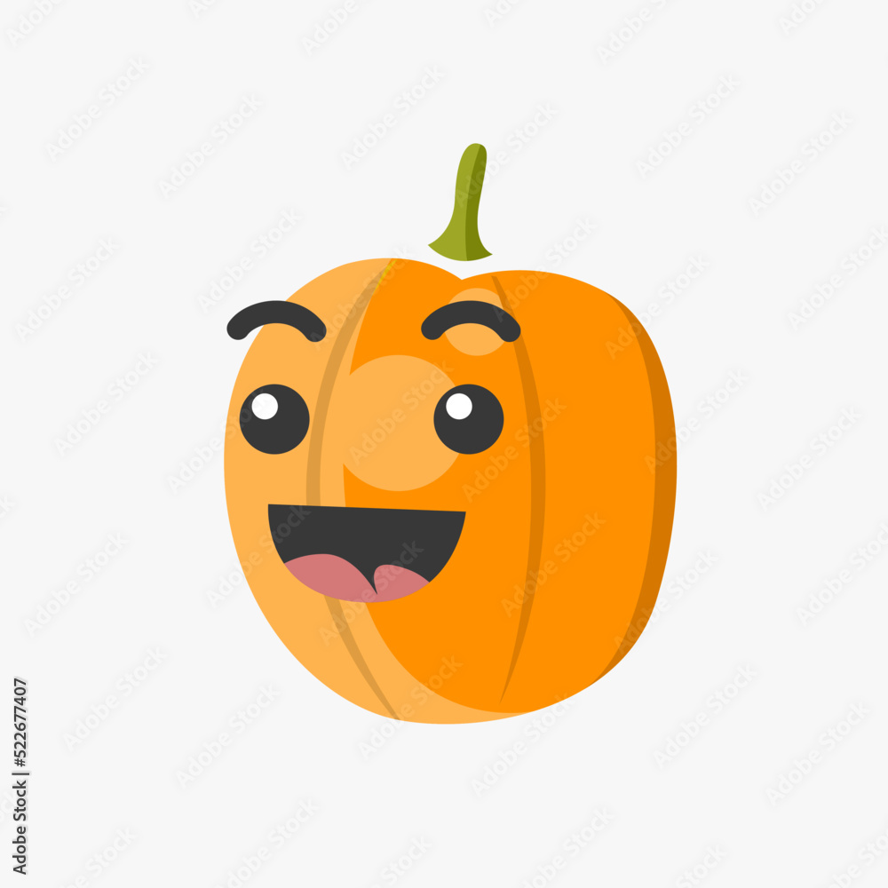 Illustration vector graphic of cute smlie pumpkin character Illustration vector graphic of cute smlie pumpkin character