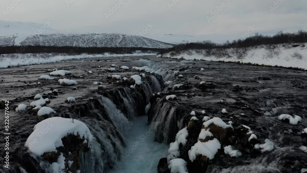 Drone shot for the river in Iceland Drone shot for the river in Iceland