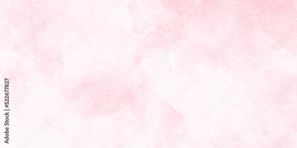 Pastel pink abstract painted watercolor aquarelle paper template design texture background banner panorama