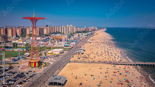 Coney Island In Brooklyn, New York USA. Aerial 