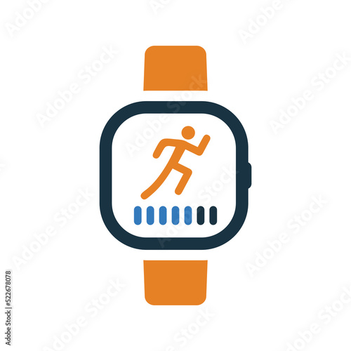 Apple, exercise, fitness, wearable icon. Glyph style vector EPS.