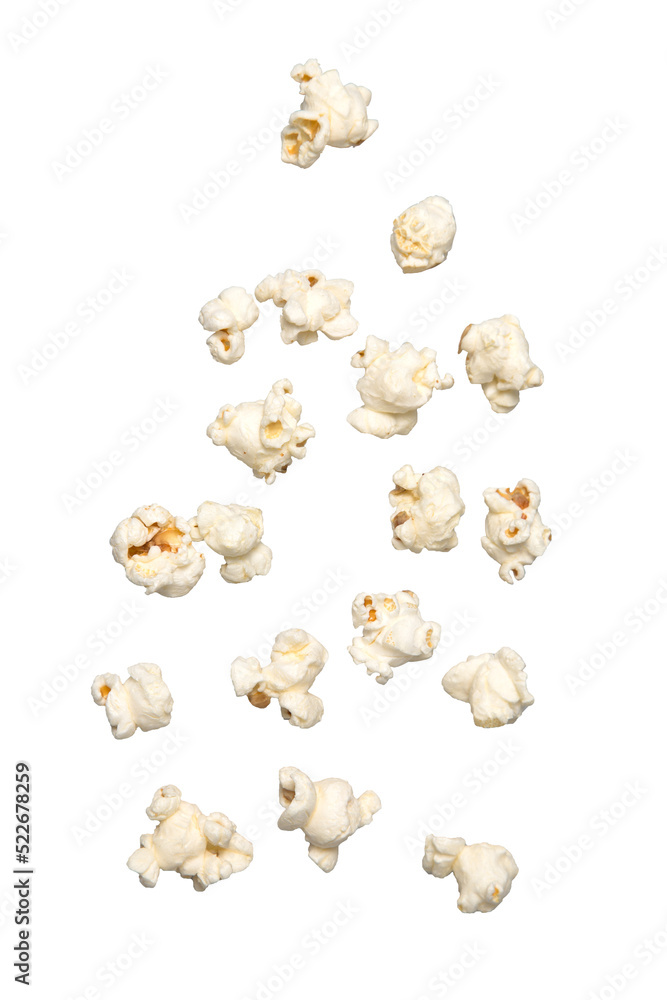 Falling popcorn cutout, Png file. - obrazy, fototapety, plakaty 