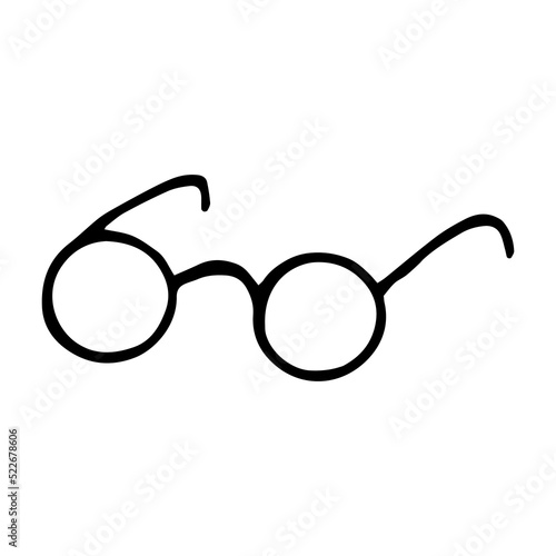 glasses hand drawn in doodle style. vector, minimalism, monochrome.