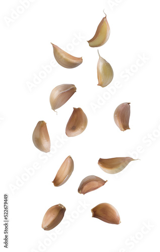 Falling garlics cutout, Png file.