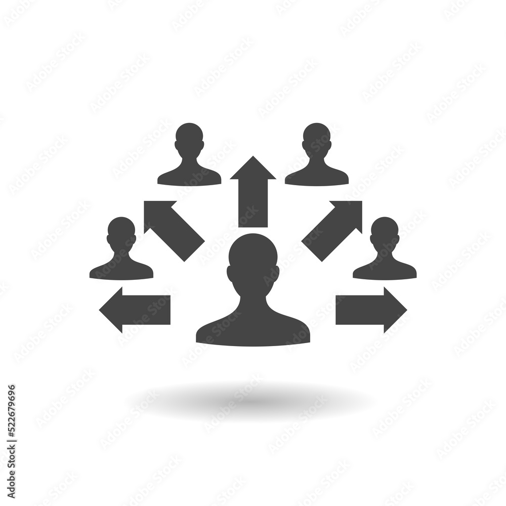 People Using Contact Tracing icon with shadow