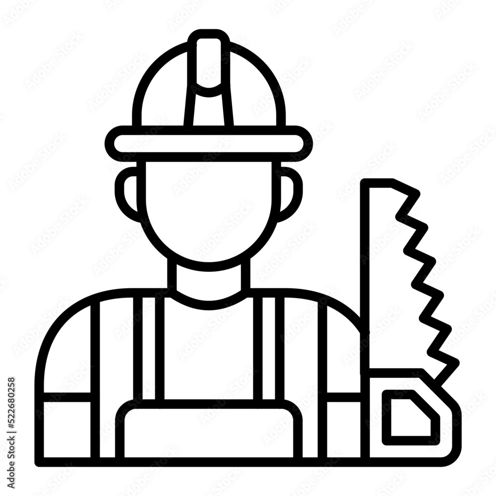 Carpenter Line Icon Carpenter Line Icon