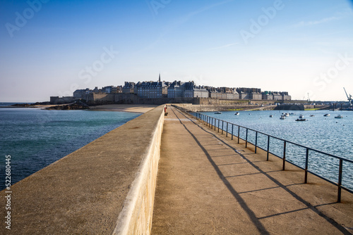 Saint-Malo city view from the lighthouse pier  Brittany  France