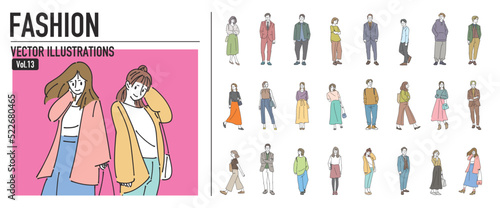 人物 ファッションおしゃれイラスト素材	
