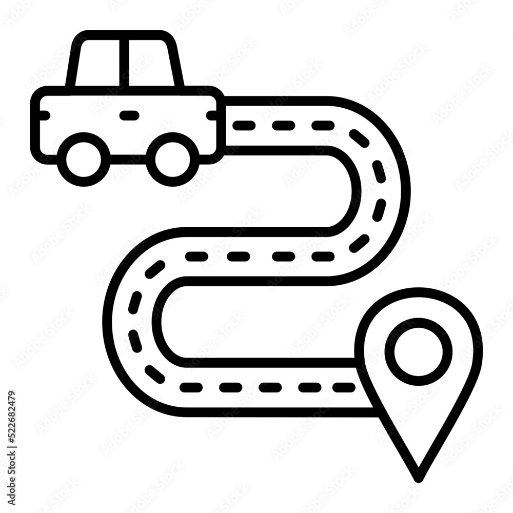 Driving Route Line Icon Driving Route Line Icon