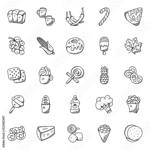 Hand Drawn Food Icons

