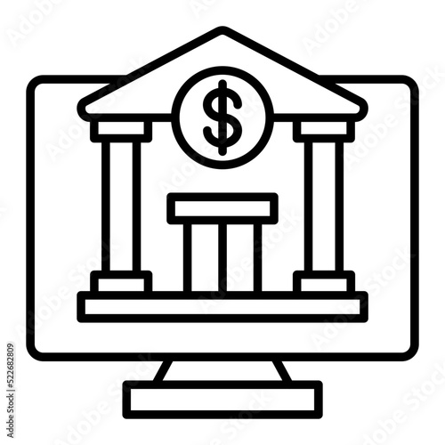Online Banking Line Icon