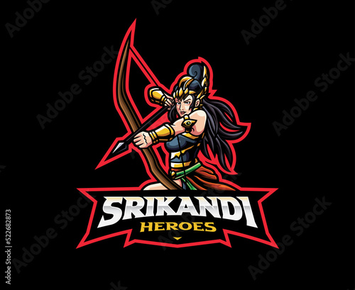 Srikandi mascot logo design photo