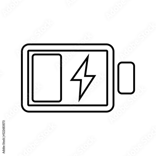 Battery, charge, energy, power line icon. Outline vector.