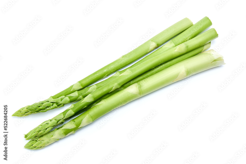 Green organic natural Asparagus isolated on white background Green organic natural Asparagus isolated on white background