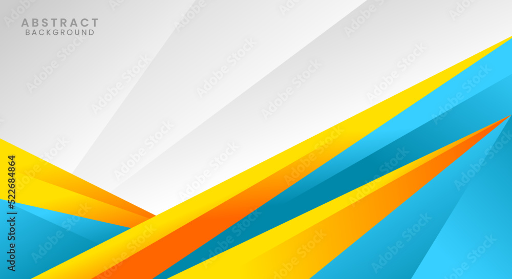 White background with blue and yellow geometric White background with blue and yellow geometric