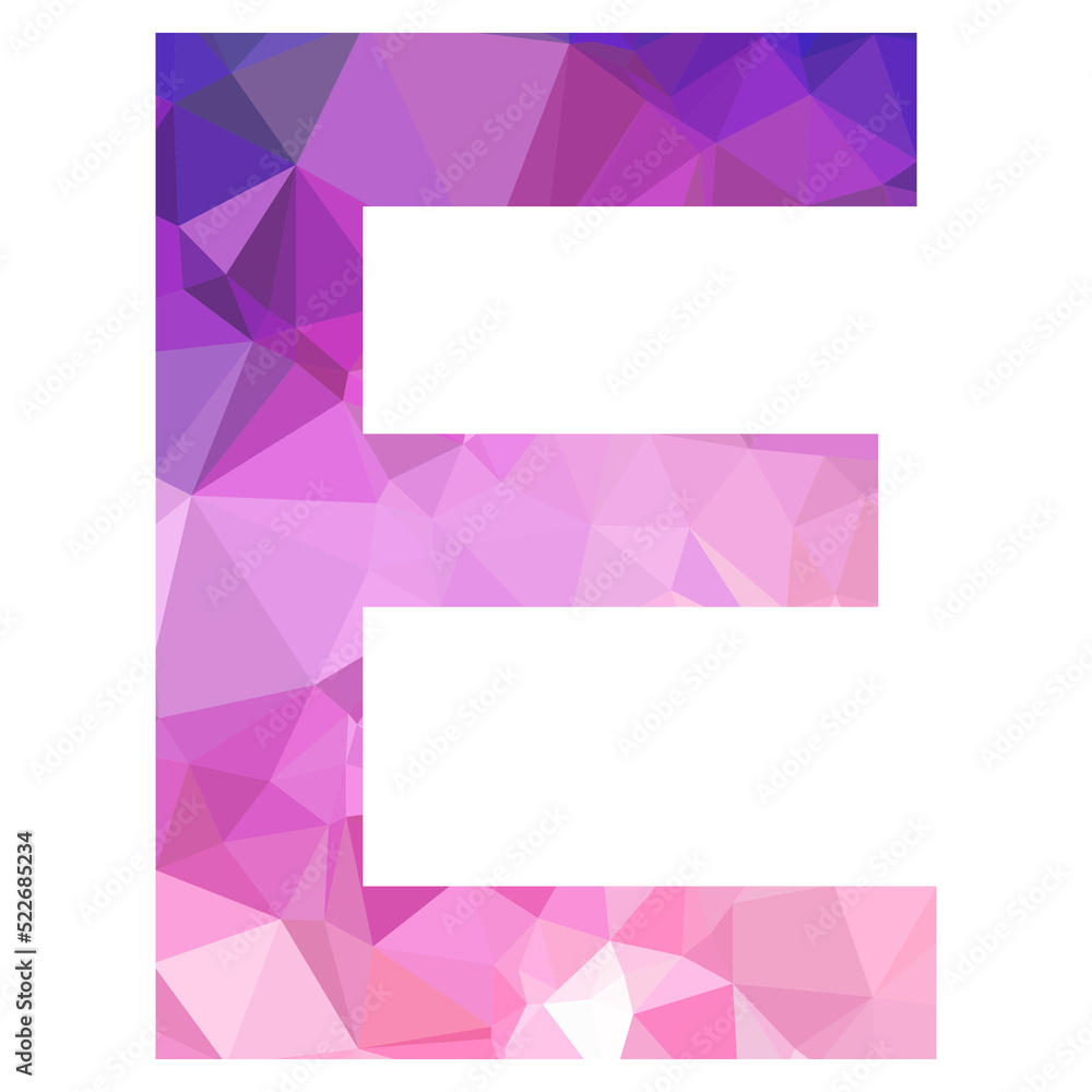 Abstract trend polygon letter E logo design template. Art tech media app creative sign. Colorful vector symbol icon. Bright alphabet font.