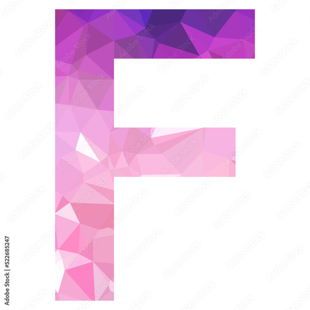 Abstract trend polygon letter F logo design template. Art tech media app creative sign. Colorful vector symbol icon. Bright alphabet font.